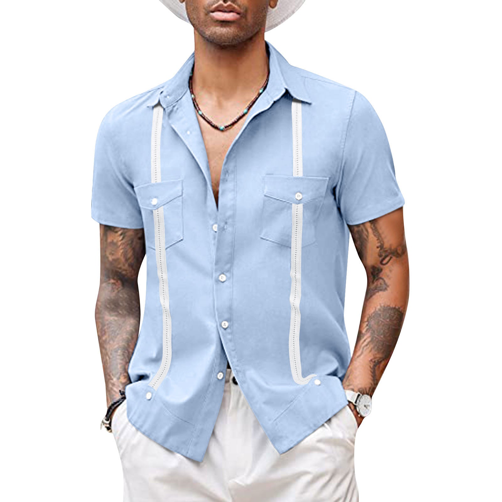 Men's Shirt Casual Short Sleeved