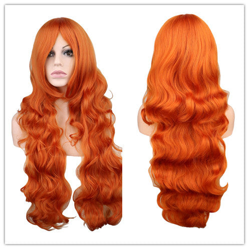 Mermaid Anime Cosplay Wig Dark Red Long Curly Hair