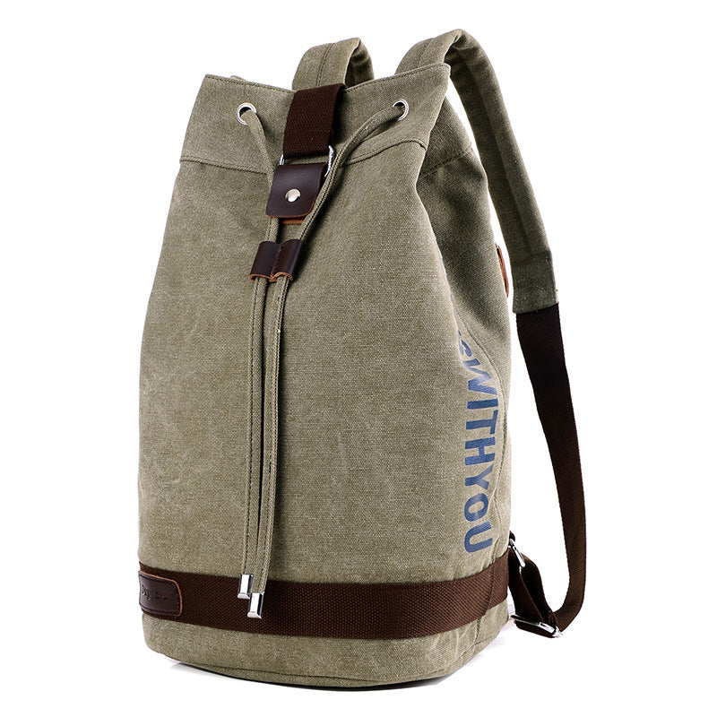 Casual Canvas Bag Drawstring Bucket Backpack Multifunctional Large Capacity Basketball Backpack Fashion