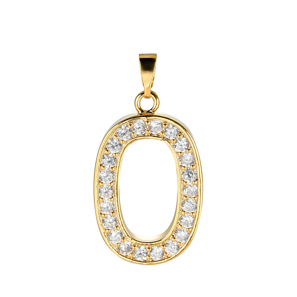 Digital Pendant Micro-inlaid Zircon Creative Combination Pendant 0-9 Digital Trend Hip-hop Jewelry