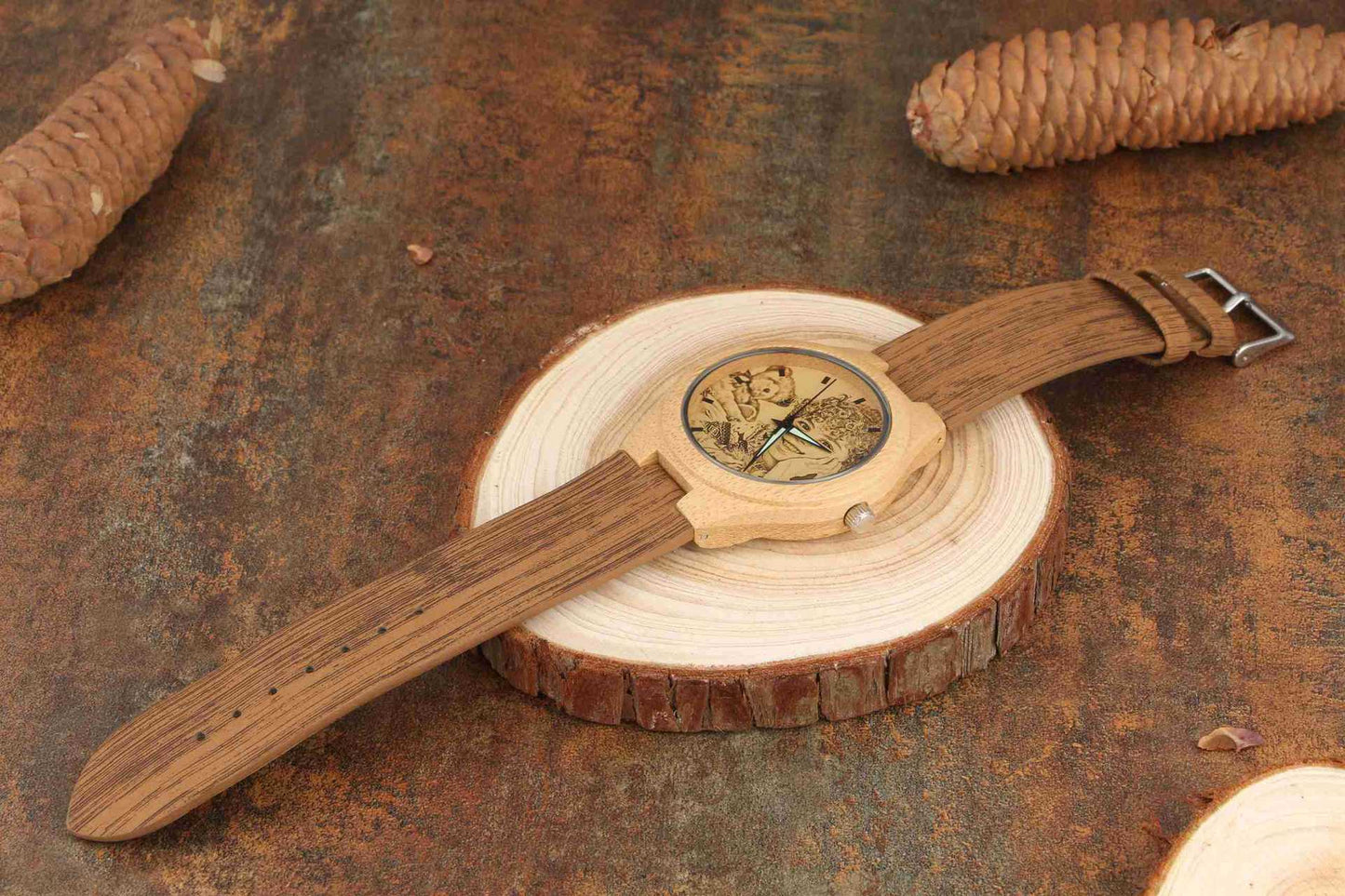 Personalized Custom Photo Wood Watch Wood Grain Watch