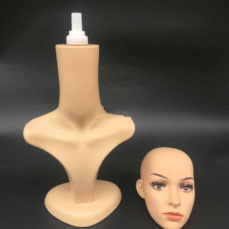 Half Body Plastic Wig Mannequin Head Necklace Display Props