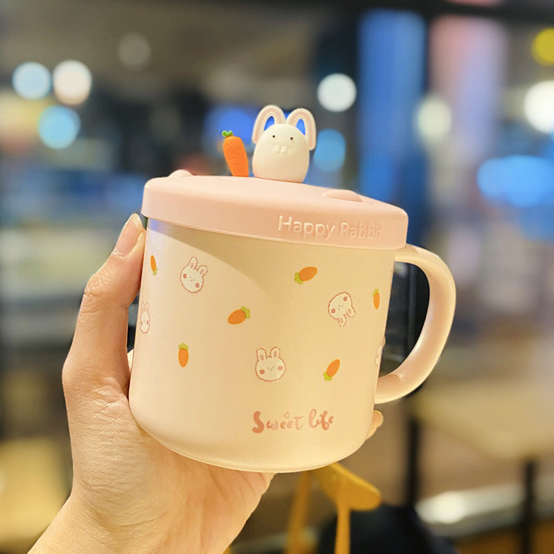 Spoon With Lid Soft Cute Girl Heart Mug Home