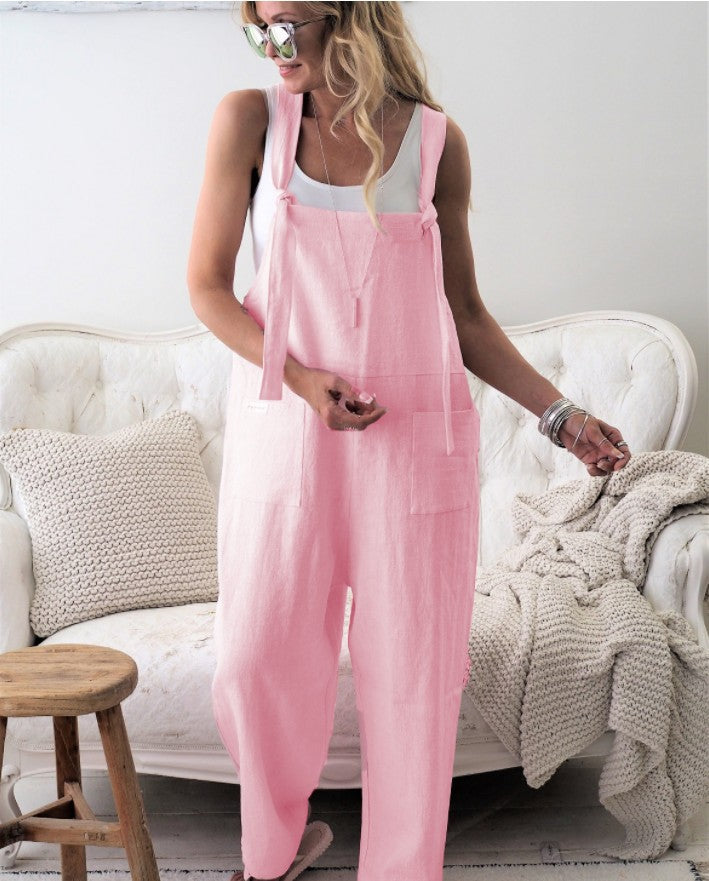 Casual Plus Size Overalls With Pockets In Multicolor