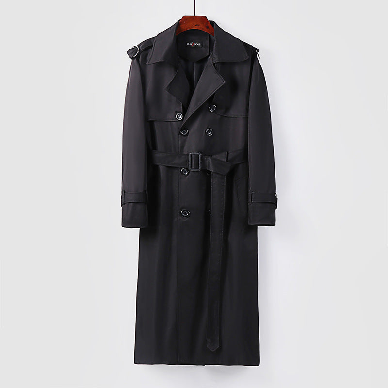 Men's Thickened Plus Size Trendy Over-the-knee Trench Coat