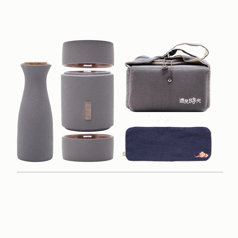 Portable Simple Household Japanese Ceramic Wine Set