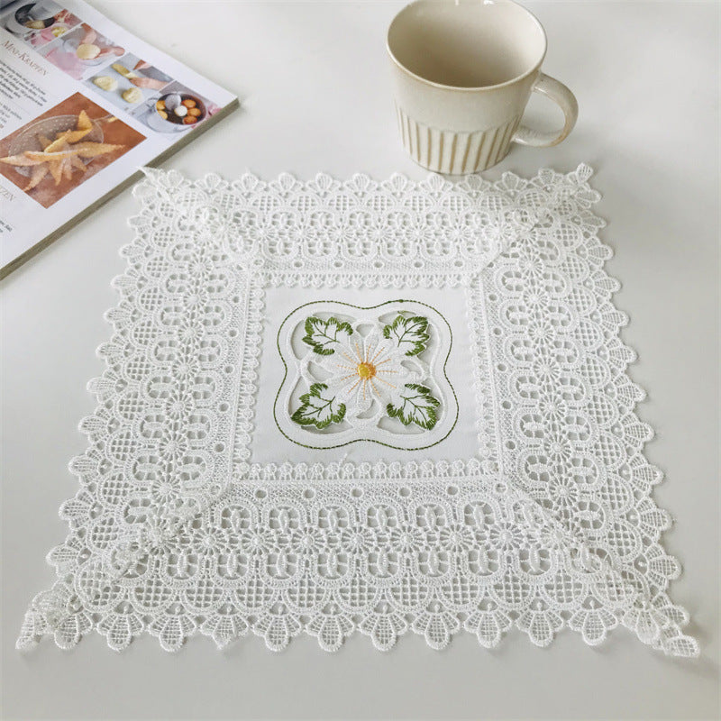 Easter Lace Tablecloth Daisy Lace Tea Table Cloth European Satin