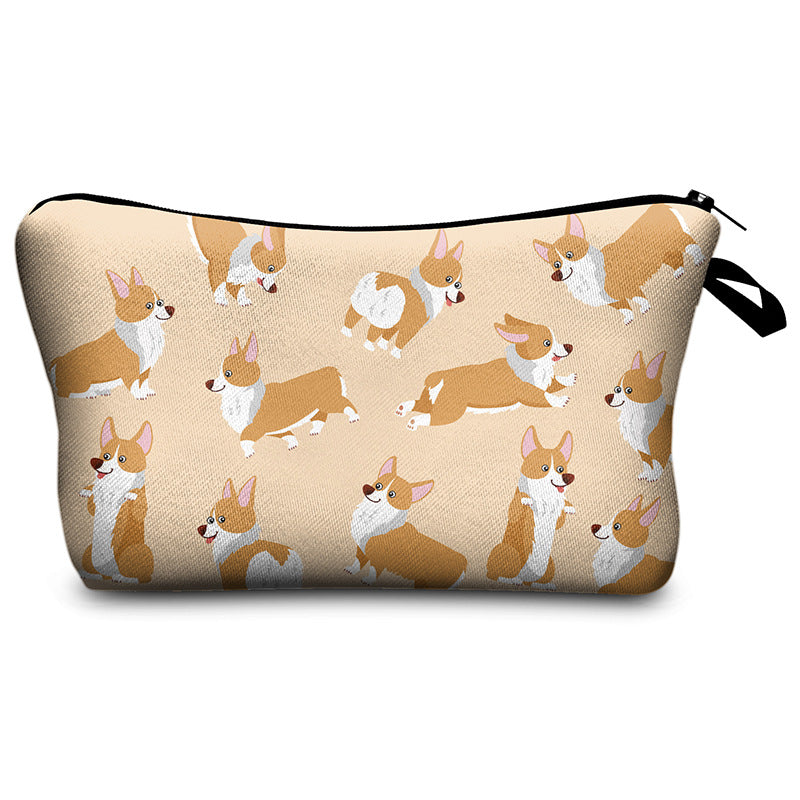 Digital Printing Corgi Storage Cosmetic Bag