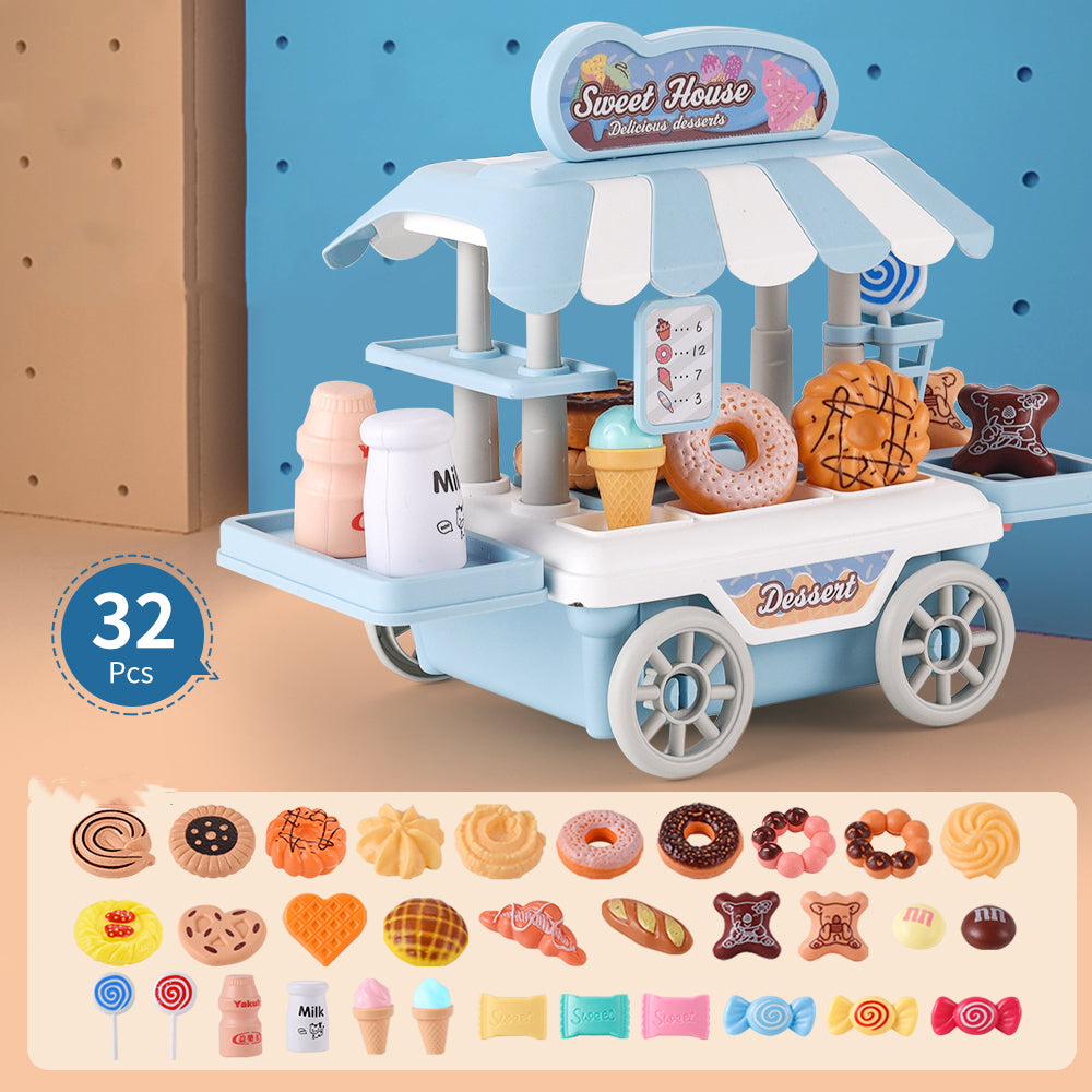 Children's Simulation Kitchen Dessert Burger BBQ Fast Food Truck Food Set