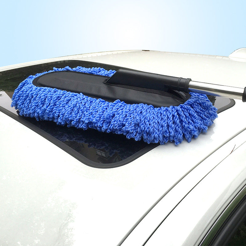 Car Special Wax Trailer With Wiping Mop Duster Soft Hair Telescopic Water Long Handle Dust Duster Car Wash Brush