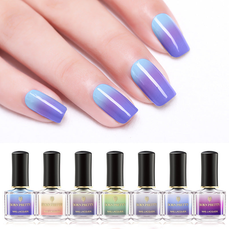 Three-color temperature-change nail polish