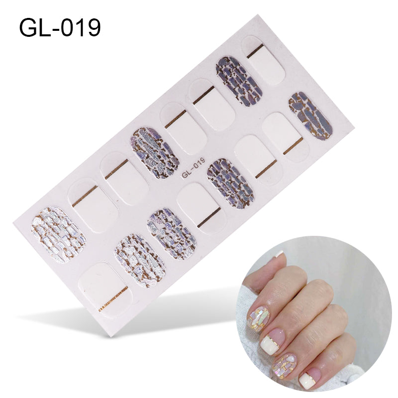 Laser Letters Color Oil Film Nail Stickers