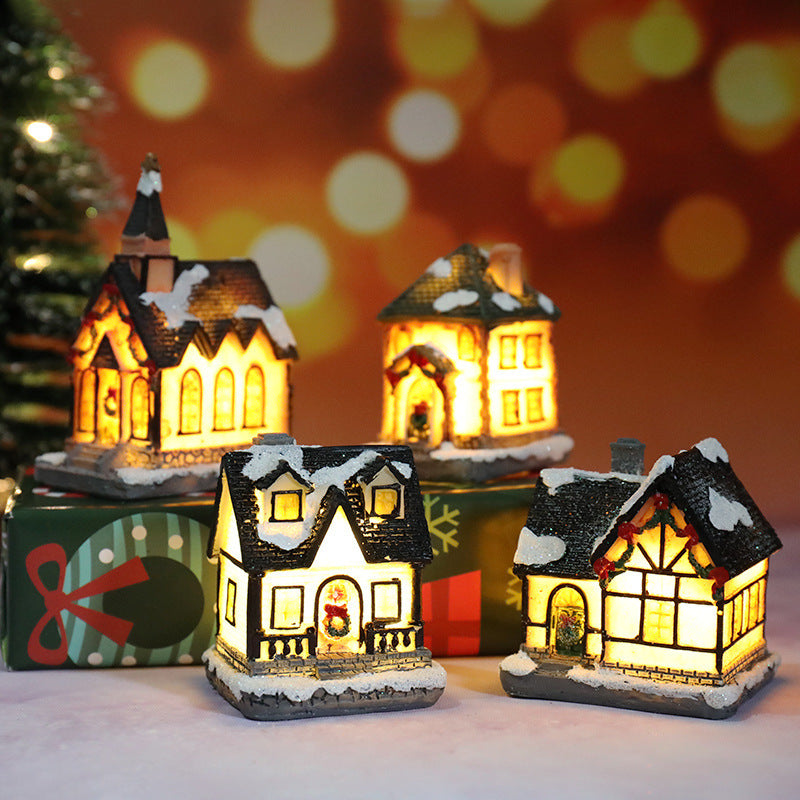 Christmas Decorations Micro Landscape Resin House