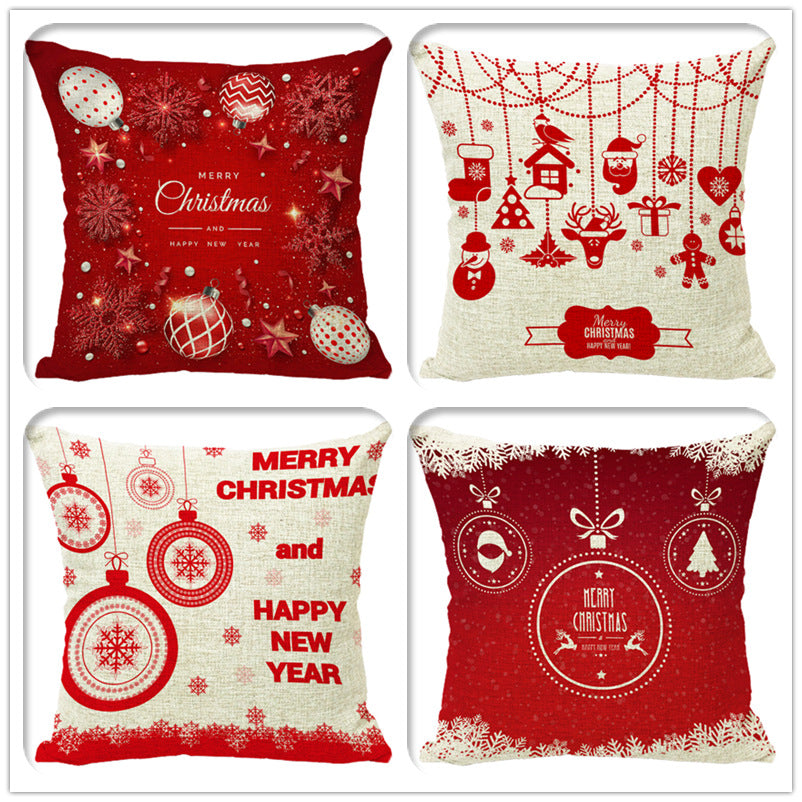 Christmas Fashion Minimalist Print Sofa Pillow Cover