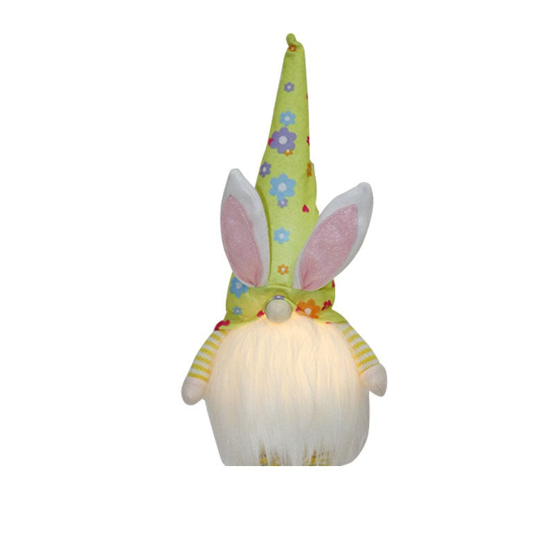 Easter Party Cartoon Rabbit With Lights Warm Light Decoration Decoration