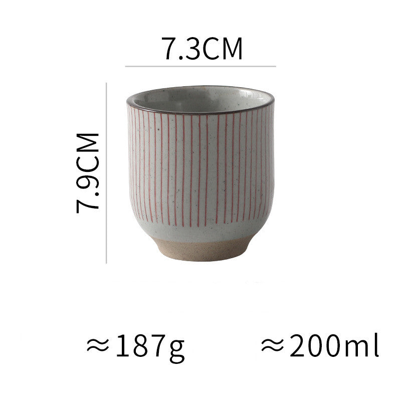 Japanese-style Ceramic Hand-colored Striped Water Cup