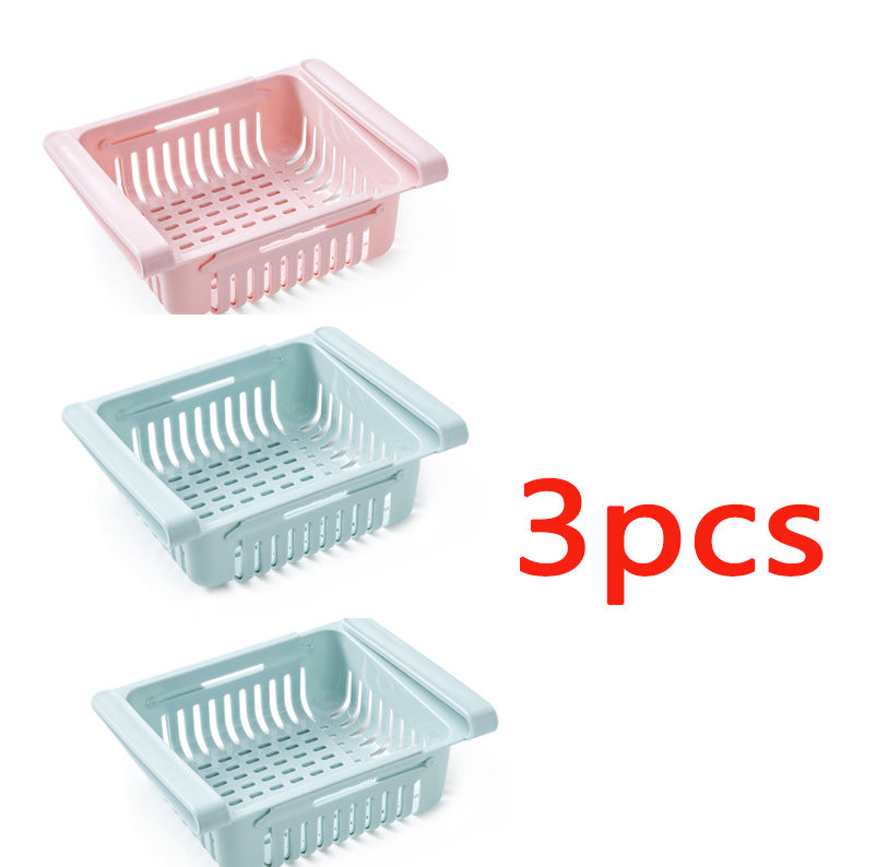 Refrigerator Storage Basket Stretchable Multifunction Kitchen Refrigerator Storage Box