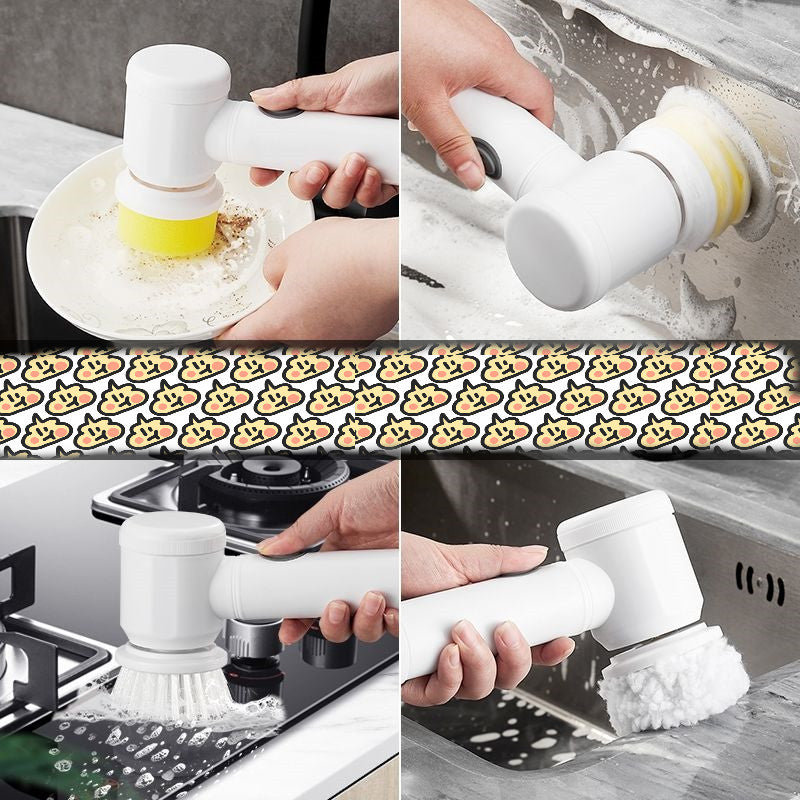 Multifunctional Brush Electric Scrubber Rechargeable Dishwashing Brush Automatic Range Hood Stove