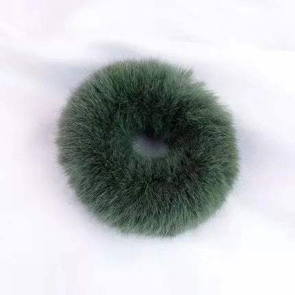 Women's Faux Fur Plush Solid Color Simple Hair Tie