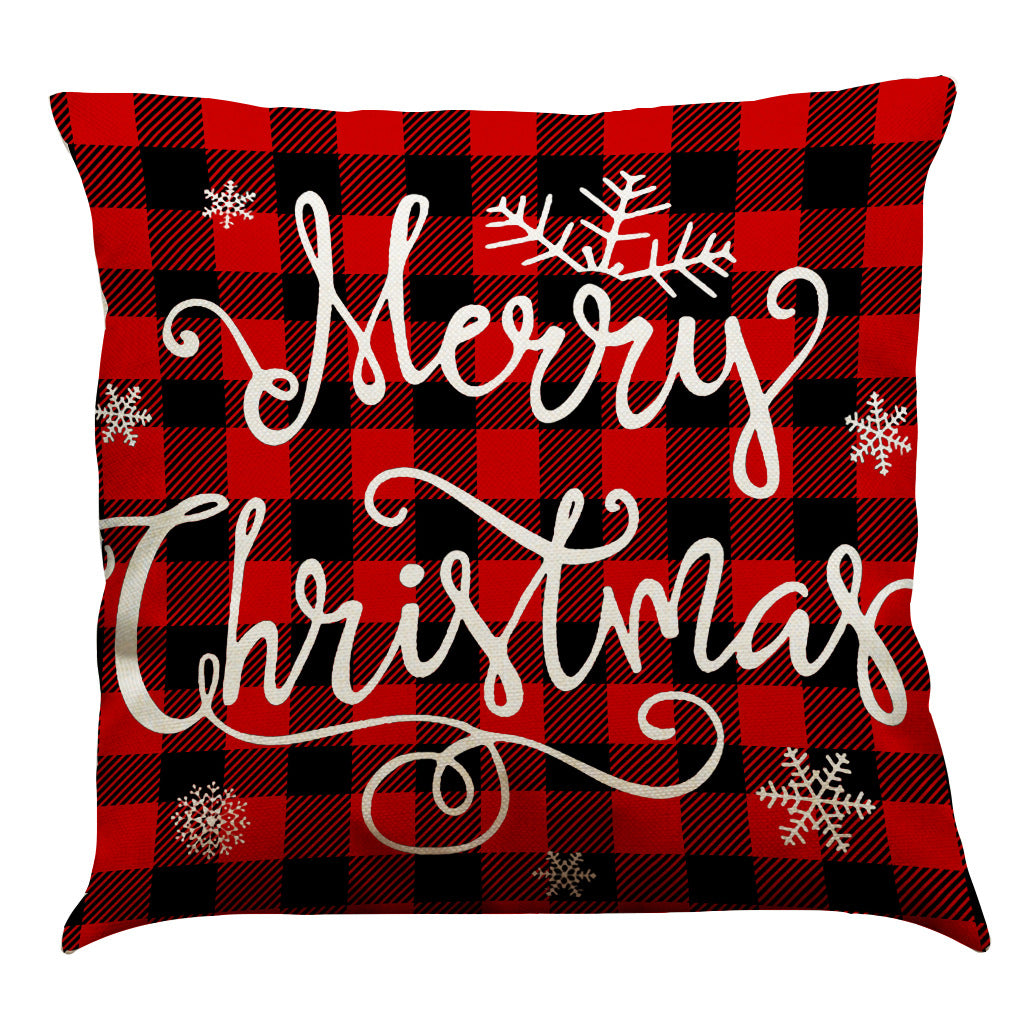 Christmas Cotton Linen Sofa Car Cushion Pillowcase