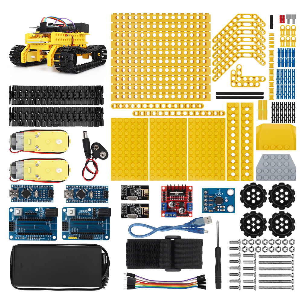 Tank Graphical Programming C DIY Smart Robot Car For CH340 Arduino Nano STEM Educational Building Block