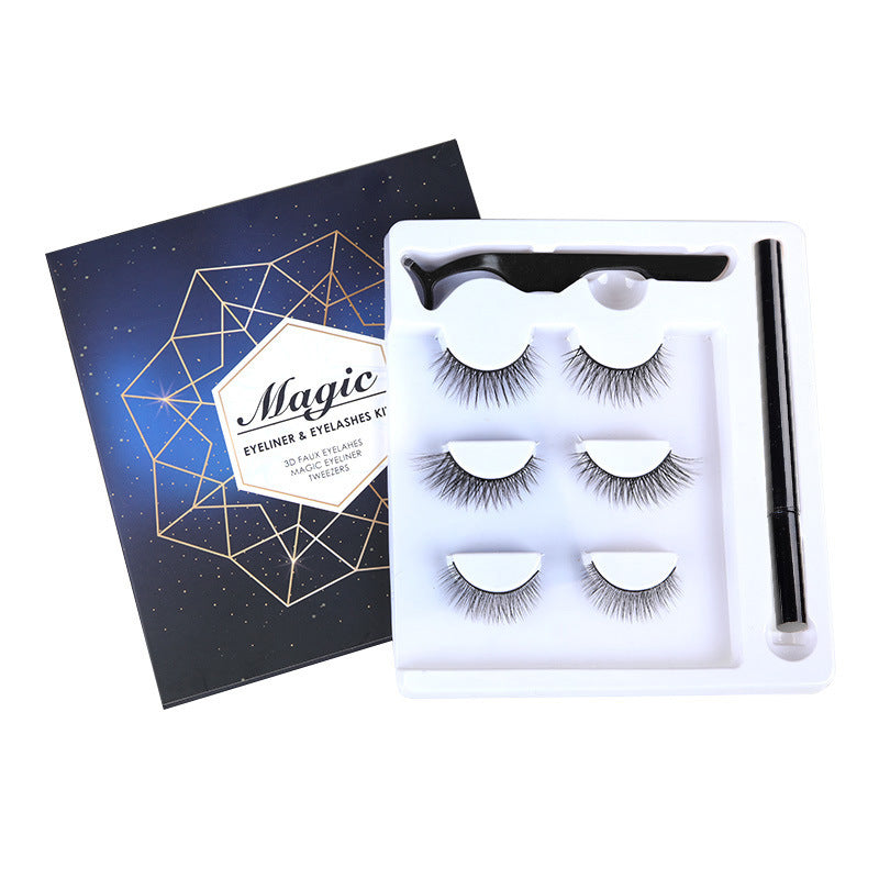 Natural Eyeliner Black Transparent Self-adhesive False Eyelashes