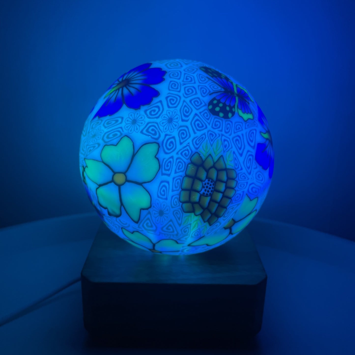 Glass Ball Lamp USB Plug In LED Colorful Dimming Soft Ceramic Glass