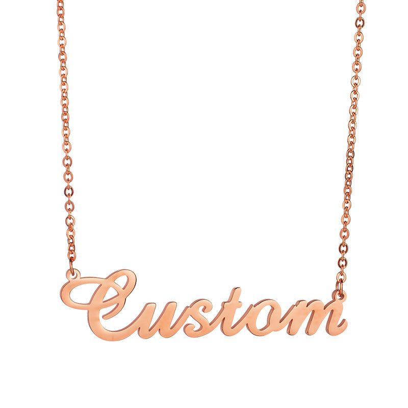 Private Custom Lettering 304 Stainless Steel Name Letter Clavicle Necklace Female Pendant