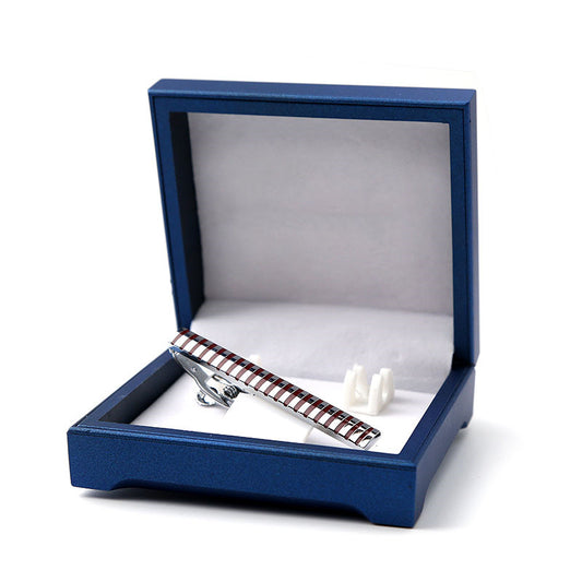 2 Styles Classic Purple Blue Enamel Lattice Tie Clips For Mens