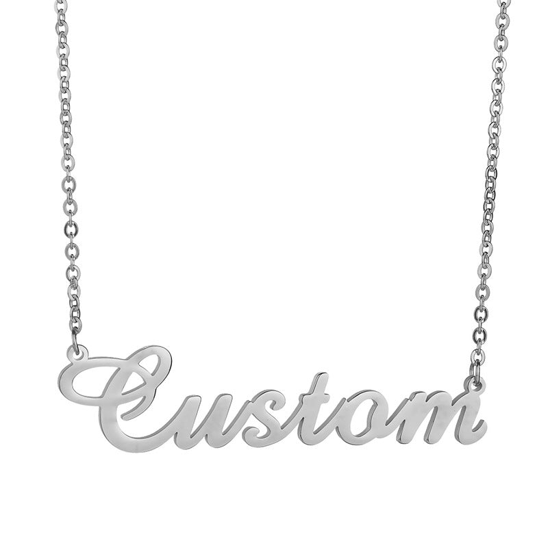 Private Custom Lettering 304 Stainless Steel Name Letter Clavicle Necklace Female Pendant