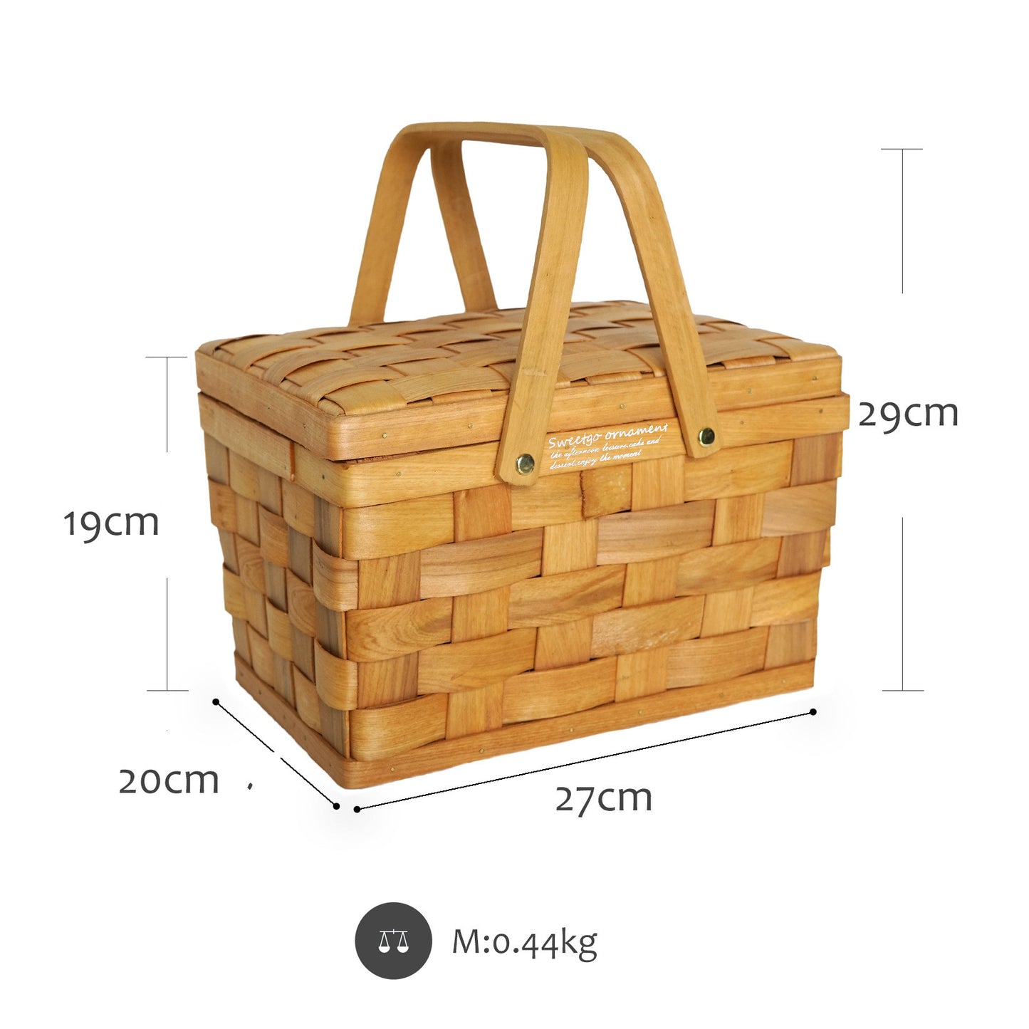 Woven Picnic Storage Basket With Lid