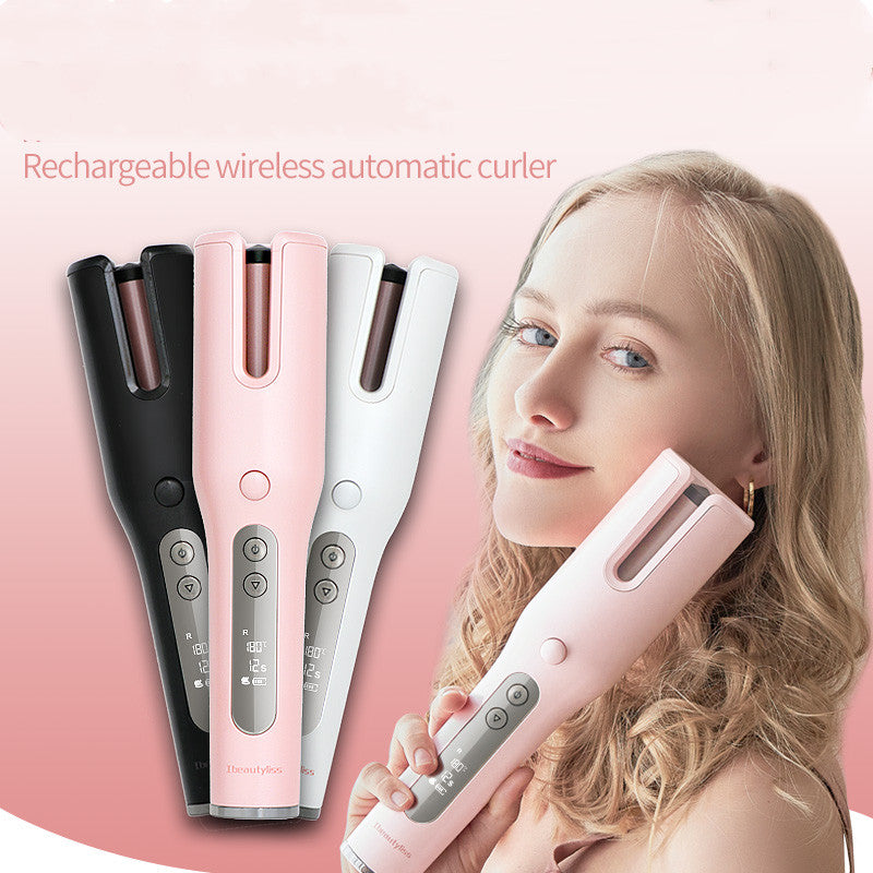 Wireless Automatic Curler USB LCD Screen Ceramic Heating Anti-perm Curler