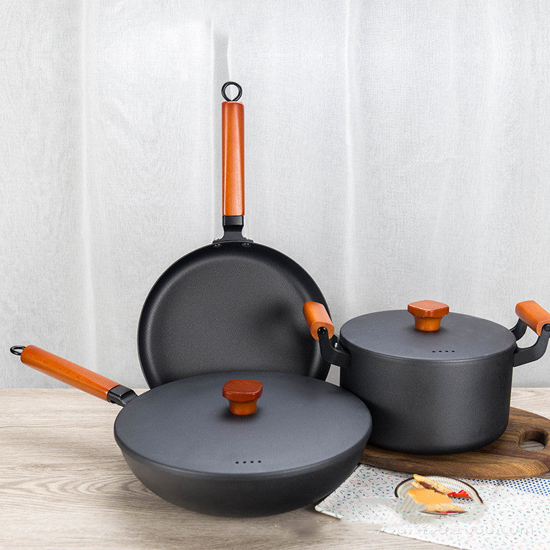 Flat Bottom Non-stick Household Iron Pan Gift