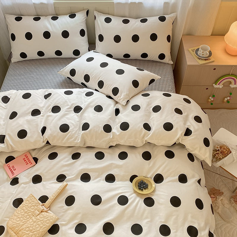 Printed Cartoon Girl Quilt Cover Cotton Four-piece Bed Sheet