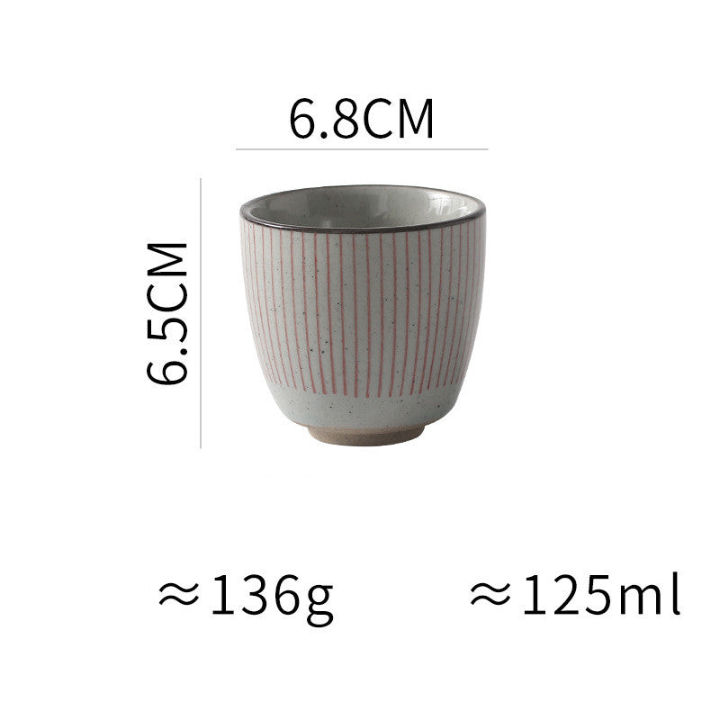 Japanese-style Ceramic Hand-colored Striped Water Cup