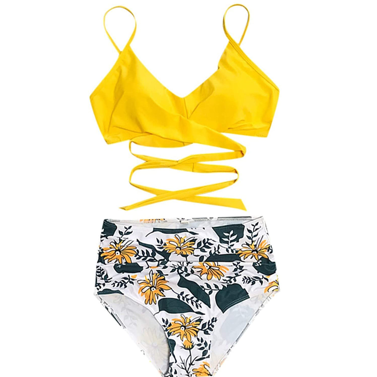 Two-Piece Cross High Waist Split Swimsuit