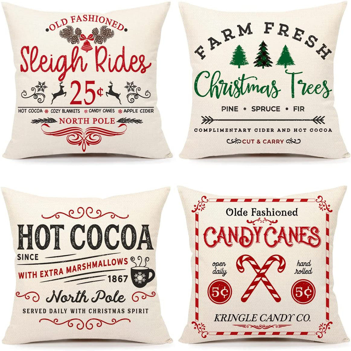 Christmas Fashion Minimalist Print Sofa Pillow Cover