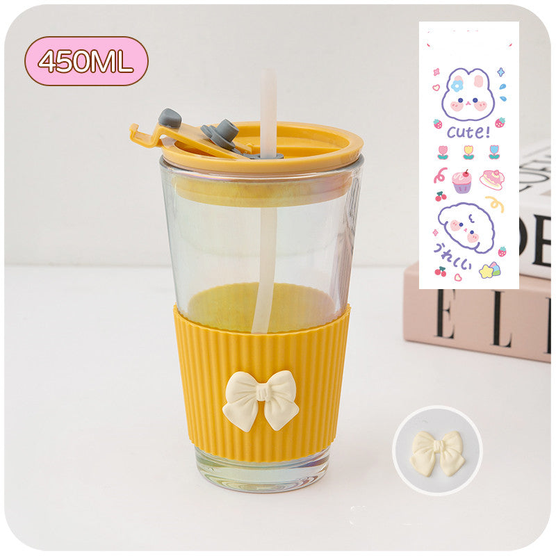 Niche Portable Children's Cute Glass Water Cup