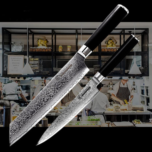 New Damascus Steel Kitchen Household Cutting Knife