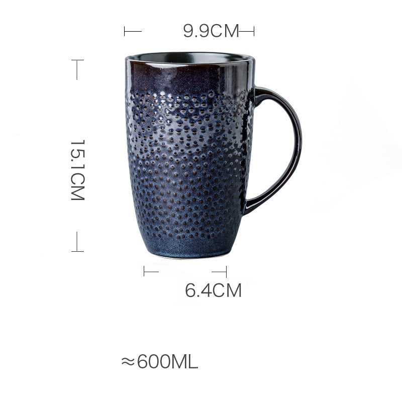 Relief Retro Kiln Variable Glaze Ceramic Large Capacity Mug