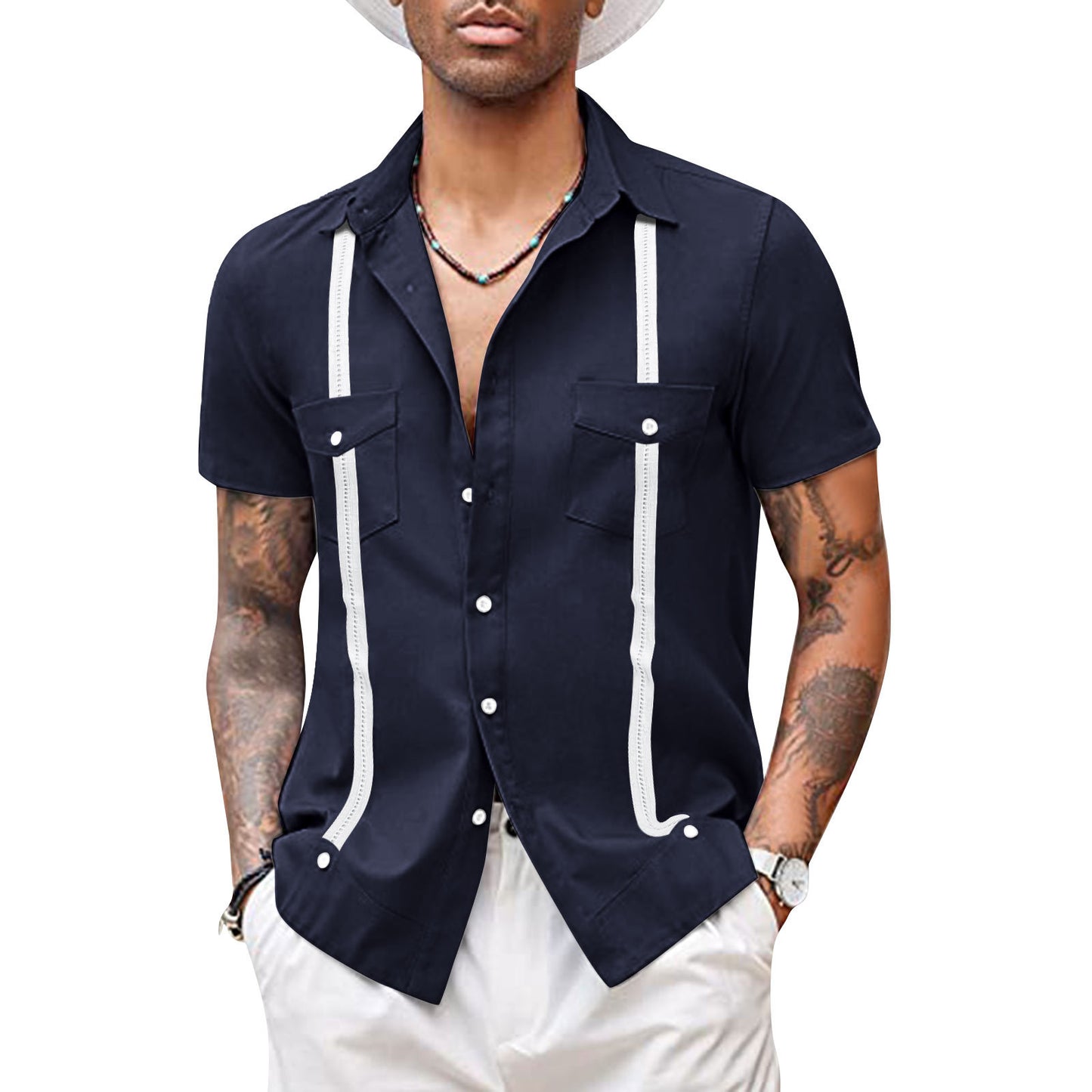 Men's Shirt Casual Short Sleeved