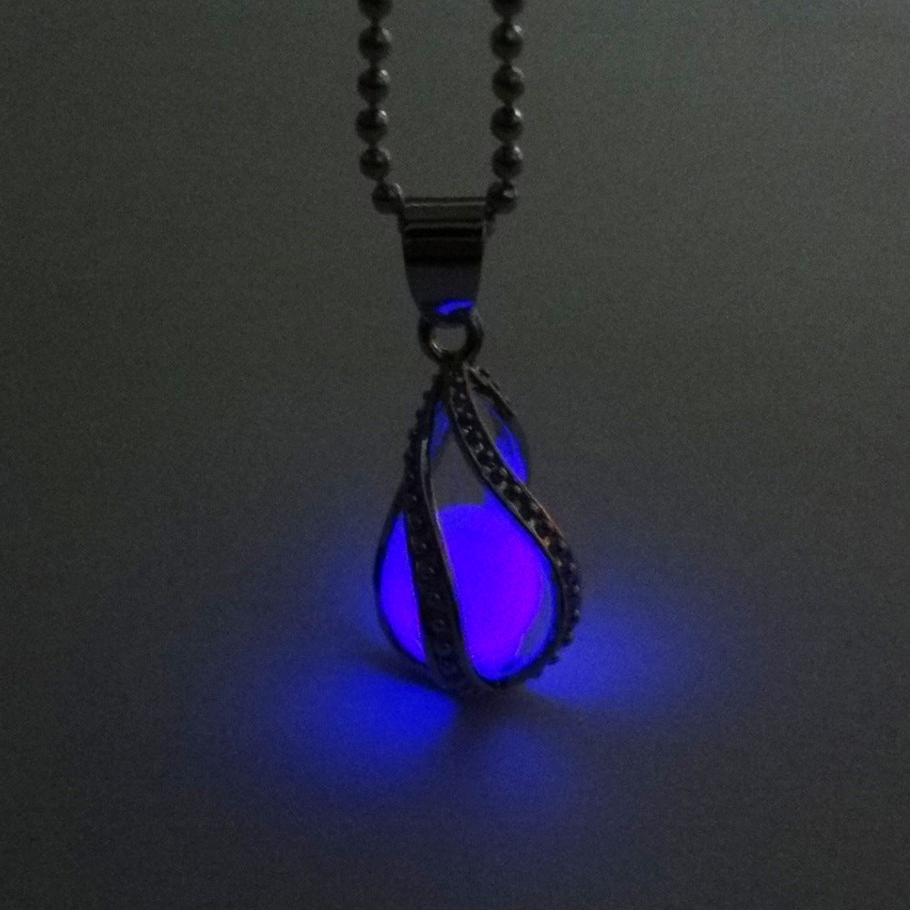 Halloween Diy Glow-in-the-dark Spiral Water Drop Necklace