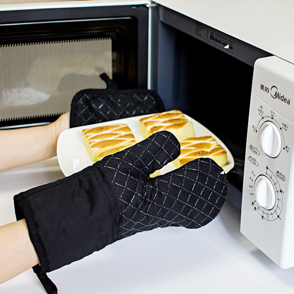 Kitchen Microwave Oven Heat Insulation Non-slip Gloves