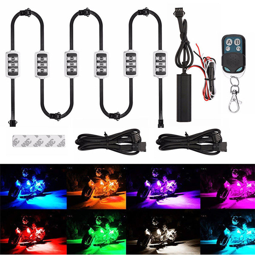 Car Ambient Light Remote Control RGB One For Four