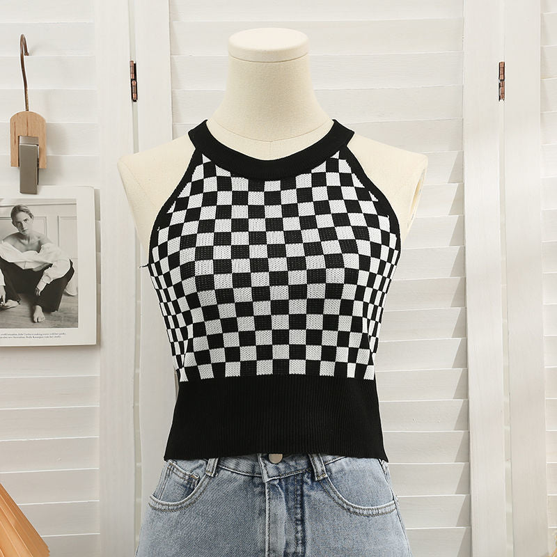 Women's Outer Wear Ice Silk Sleeveless Knitted Sweater