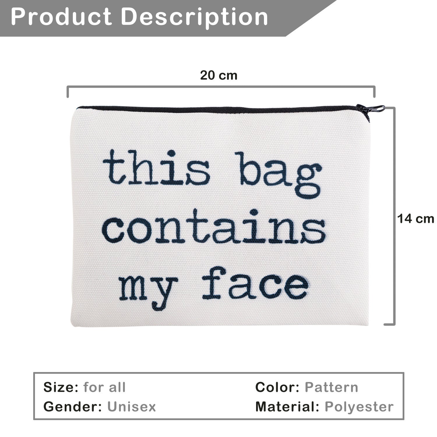 Letter Wash Bag European And American Simple Modern Oxford Cloth Horizontal Square Cosmetic Bag