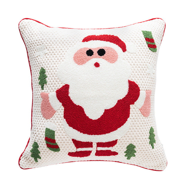 Christmas Embroidered Cotton Pillowcase