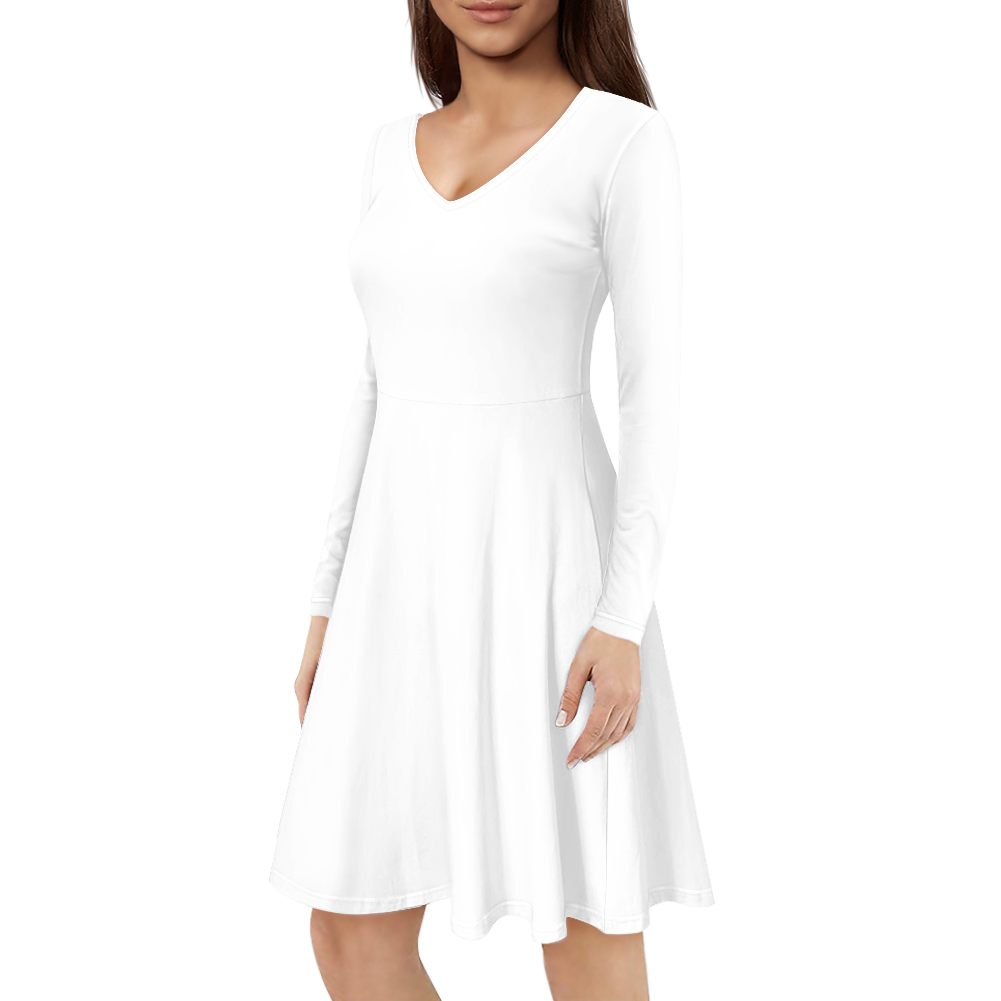 Long Sleeve V-neck Dress