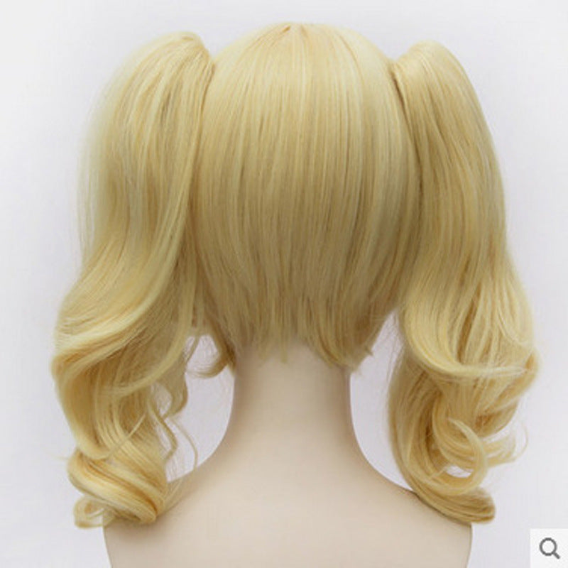 European And American Curly Hair Golden Yellow Anime Cosplay Wig