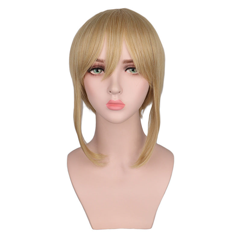 Female Tiger Clip Mixed Golden Wig Double Tiger Clip Anime Cosplay